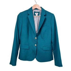 J.Crew School Boy Wool Blend 2-Button Blazer Jacket Green Size 4 92480